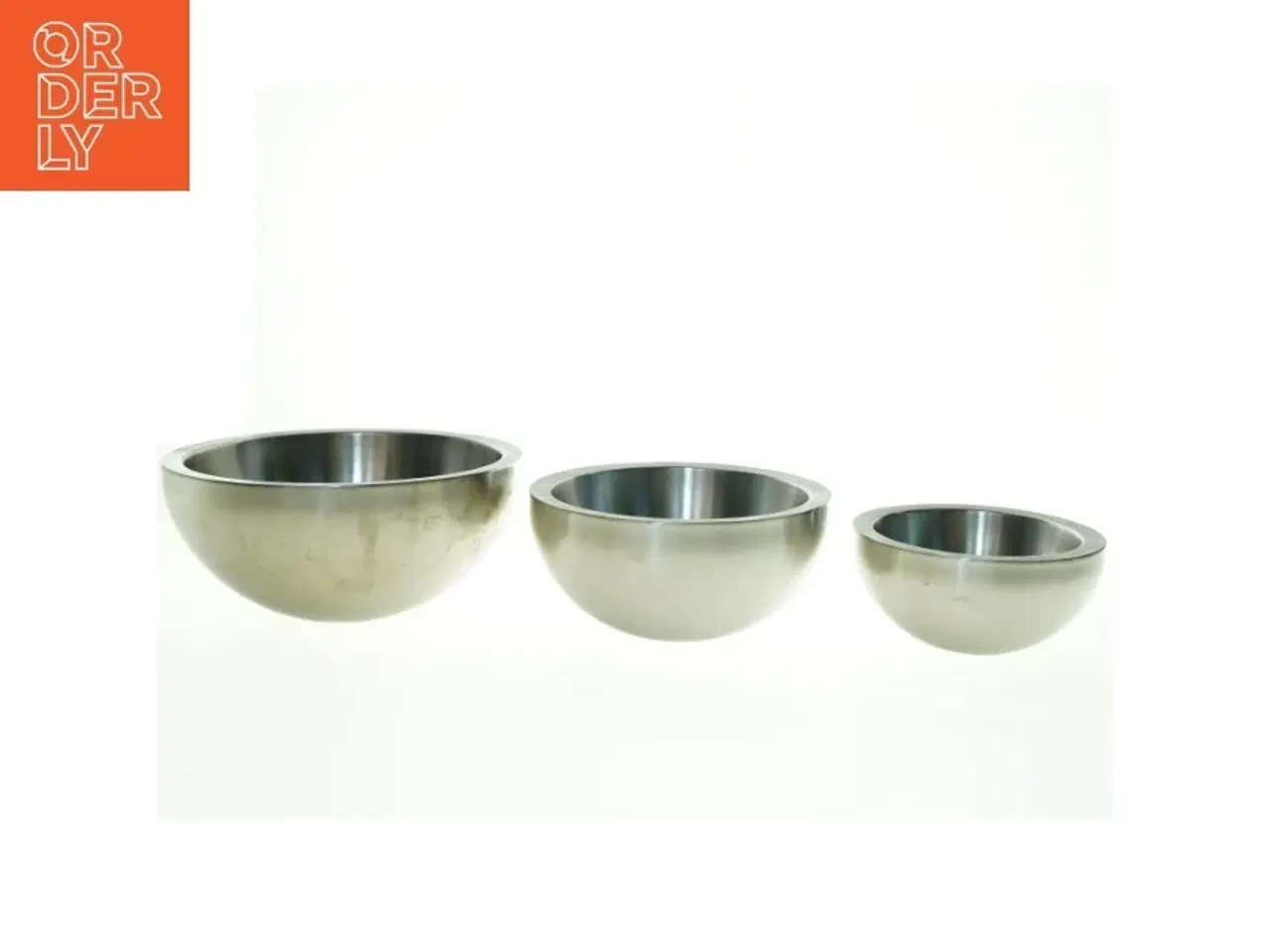Billede 1 - Rustfrit stål skålesæt (str. 7 x 16 cm og 9 x 20 cm og 12 x 24 cm)