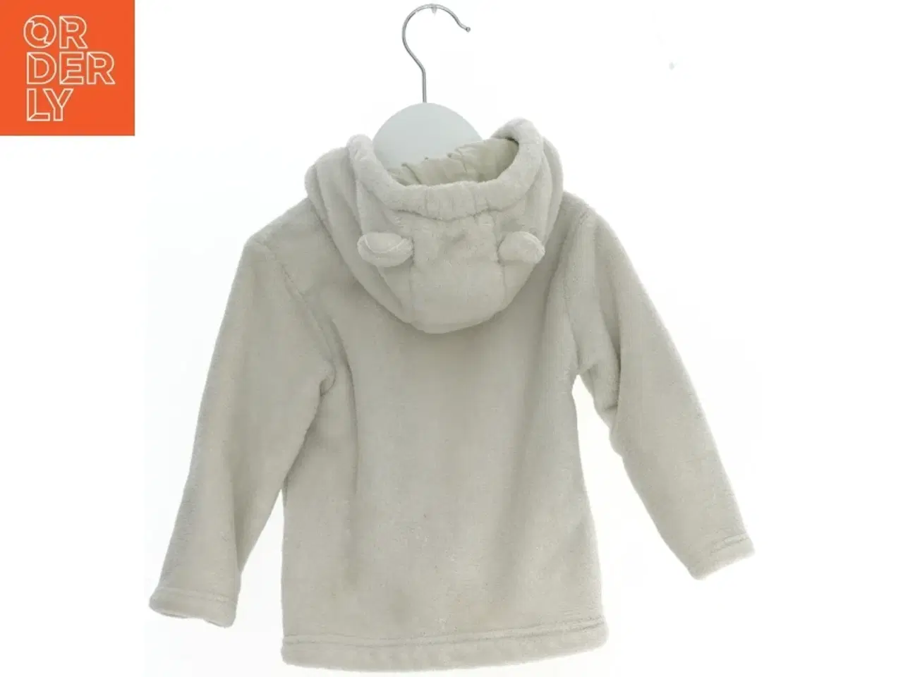 Billede 2 - Lysegrå fleecejakke med hætte fra Lupilu (str. 92)