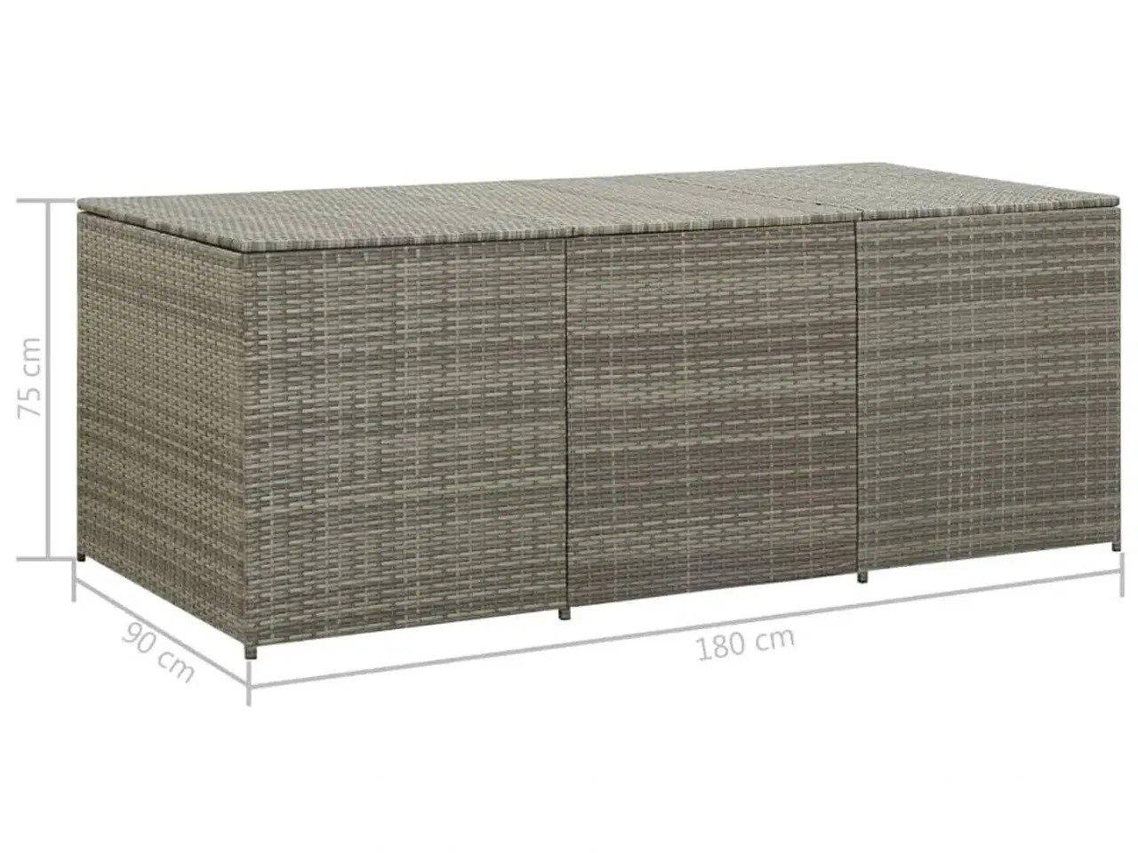 Billede 8 - Opbevaringskasse til haven 180x90x70 cm polyrattan grå