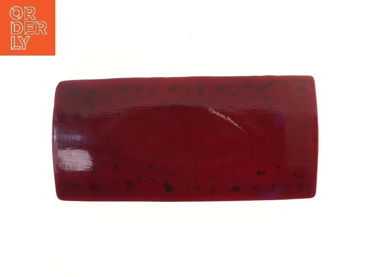 Billede 2 - Rødt glasfad (str. 31,5x15 cm)