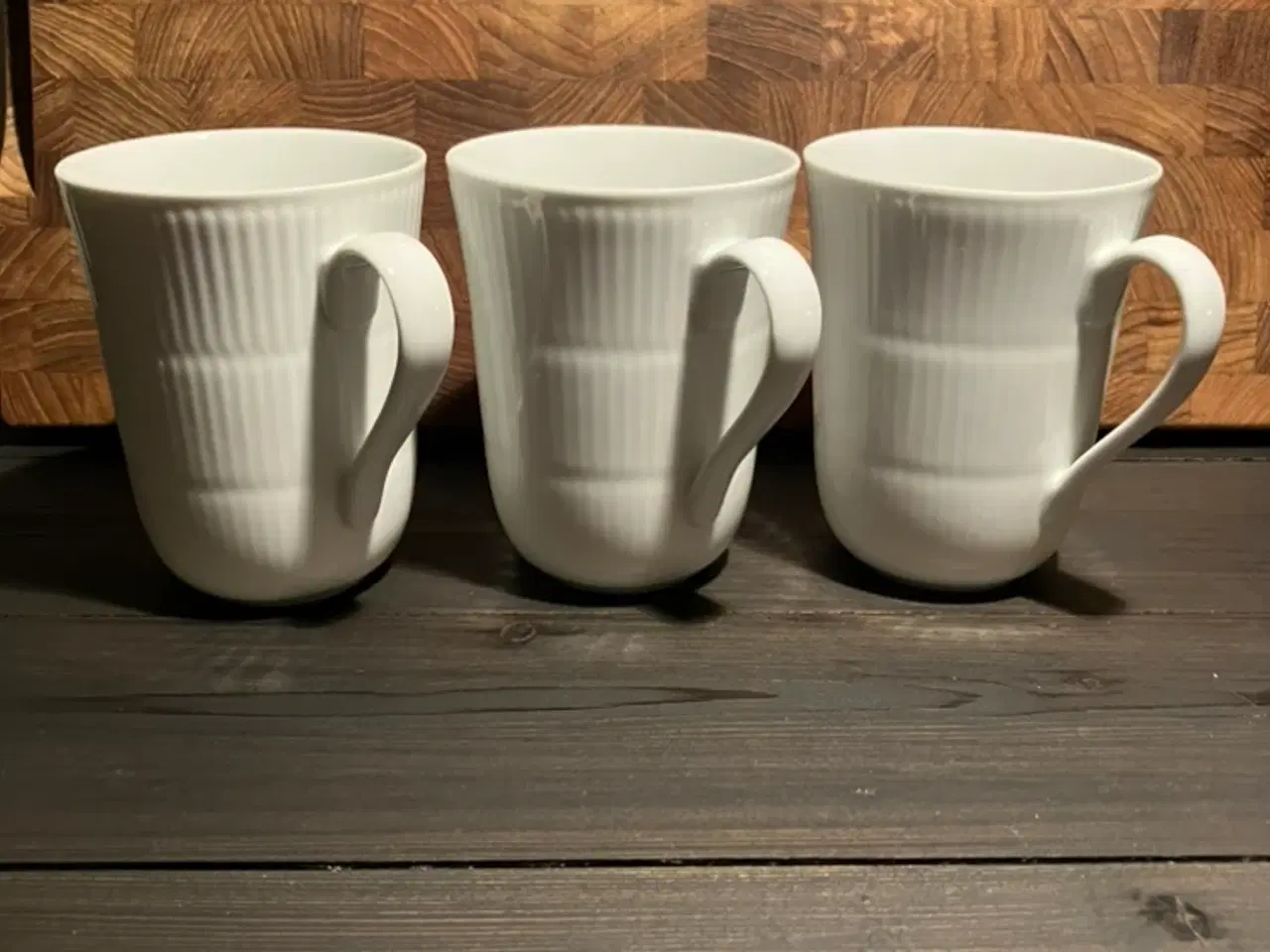 Billede 1 - 3 stk RC Hvid Riflet krus