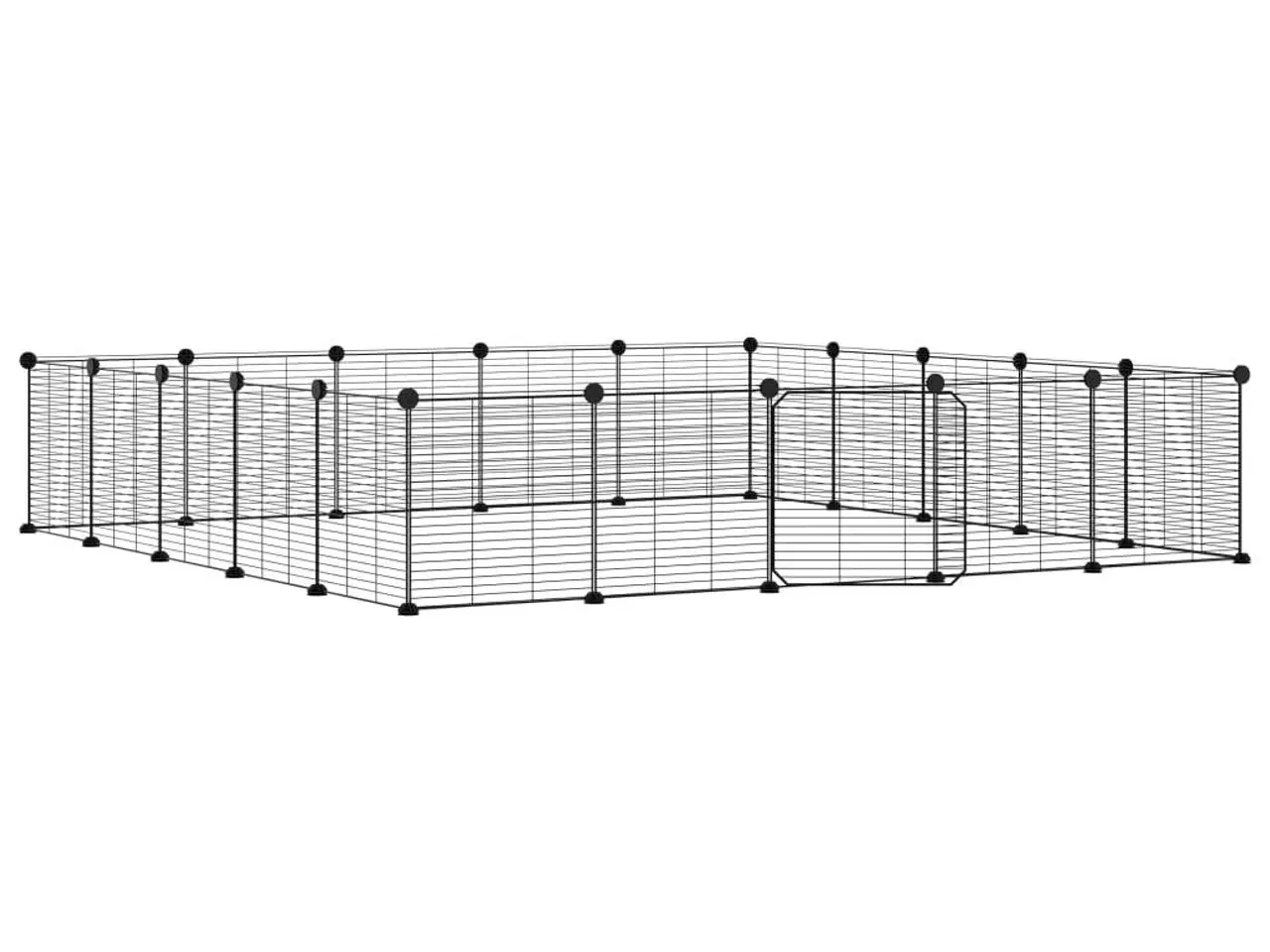 Billede 2 - 20-panels kæledyrsindhegning med låge 35x35 cm stål sort