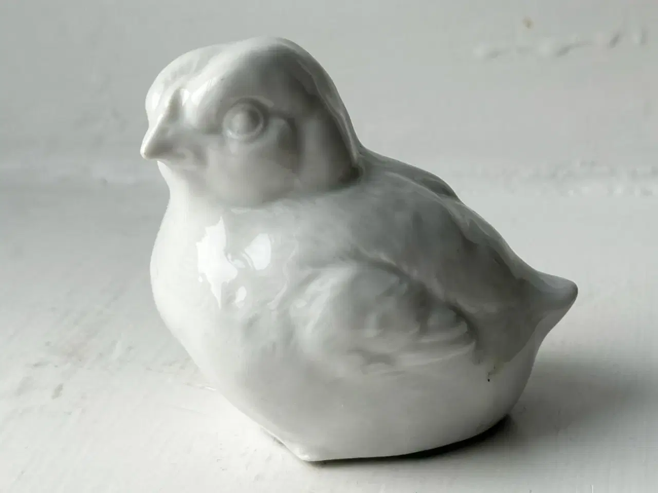Billede 7 - Fugl, porcelæn, kylling, hvid glasur