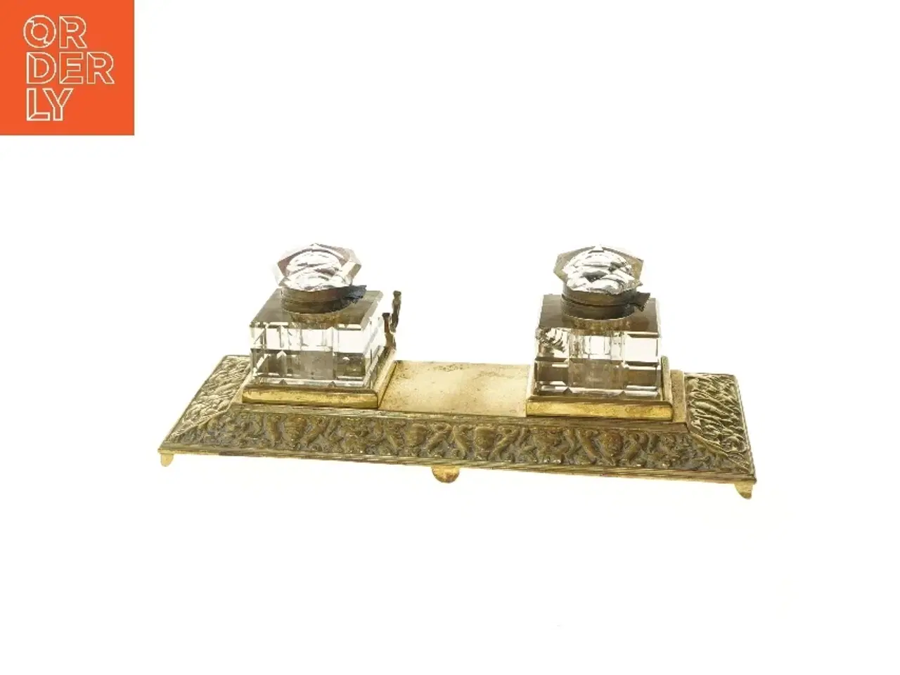 Billede 1 - Antikt smukt dobbelt blækhus (str. 15x32 cm)