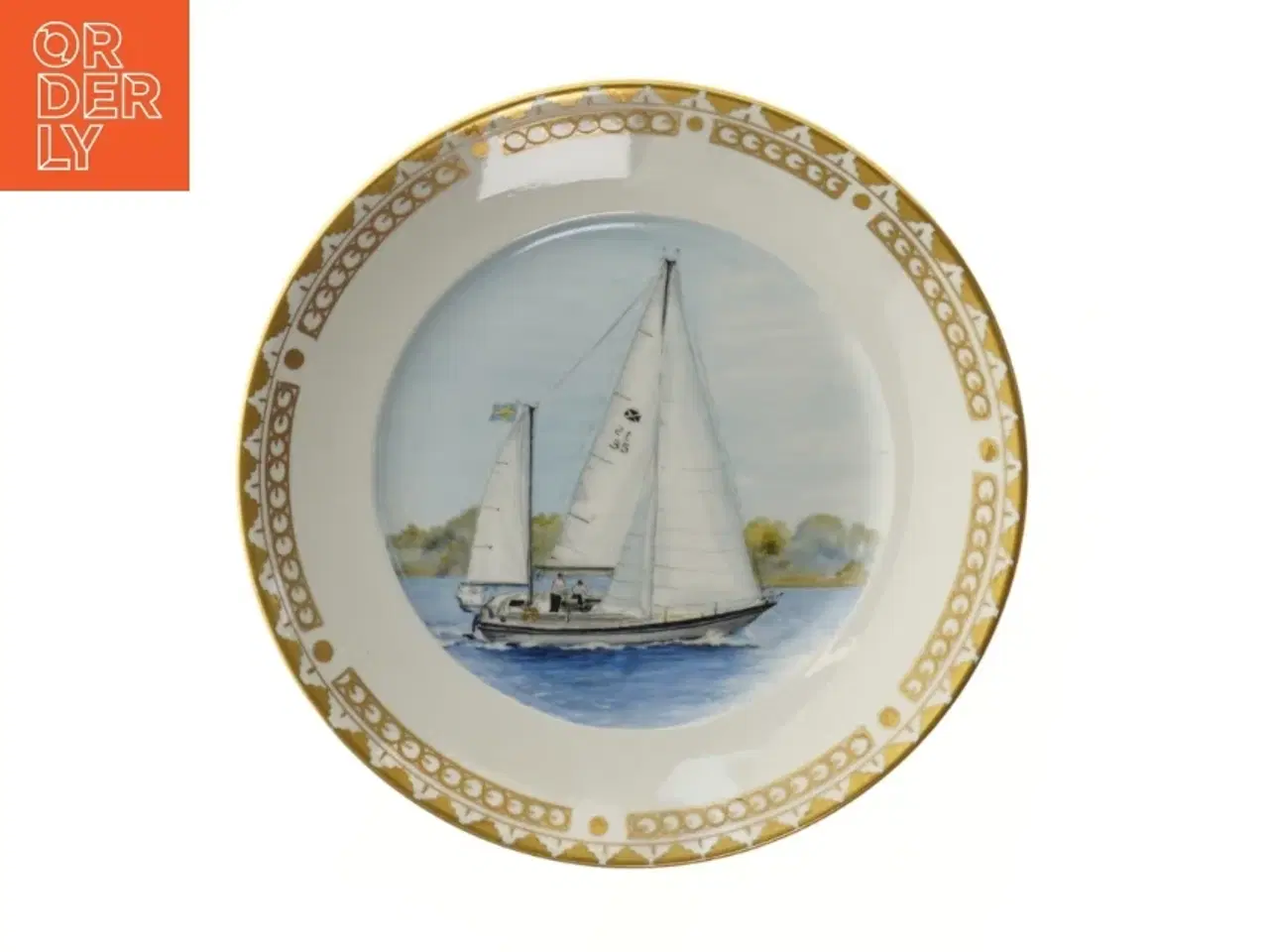 Billede 1 - Skibsportræt på porcelæns tallerken (str. Ø 27,5 cm) fra Royal Copenhagen