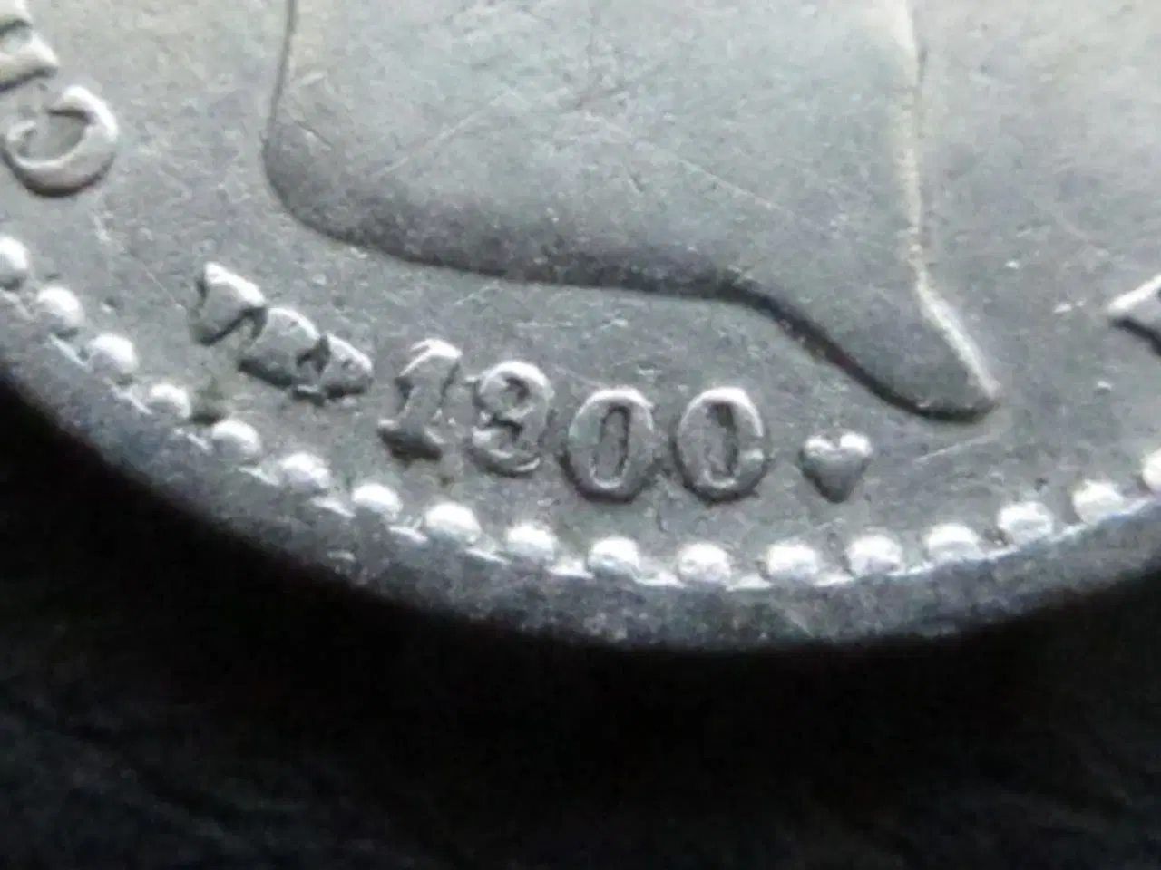 Billede 3 - 25 øre 1900 sølv variant 1900/1800