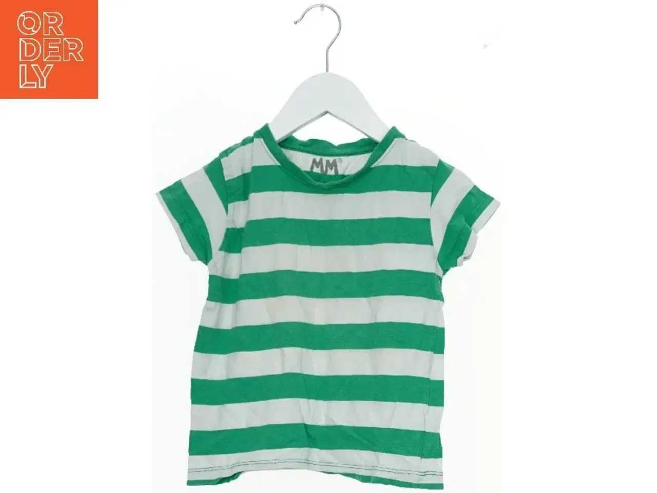 Billede 1 - Grøn og hvid stribet T-shirt fra Mads & Mette (str. 98)