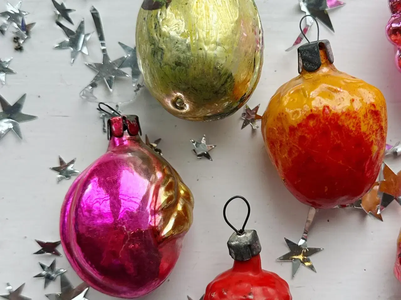 Billede 2 - Vintage julekugler, samling frugter, 6 stk samlet