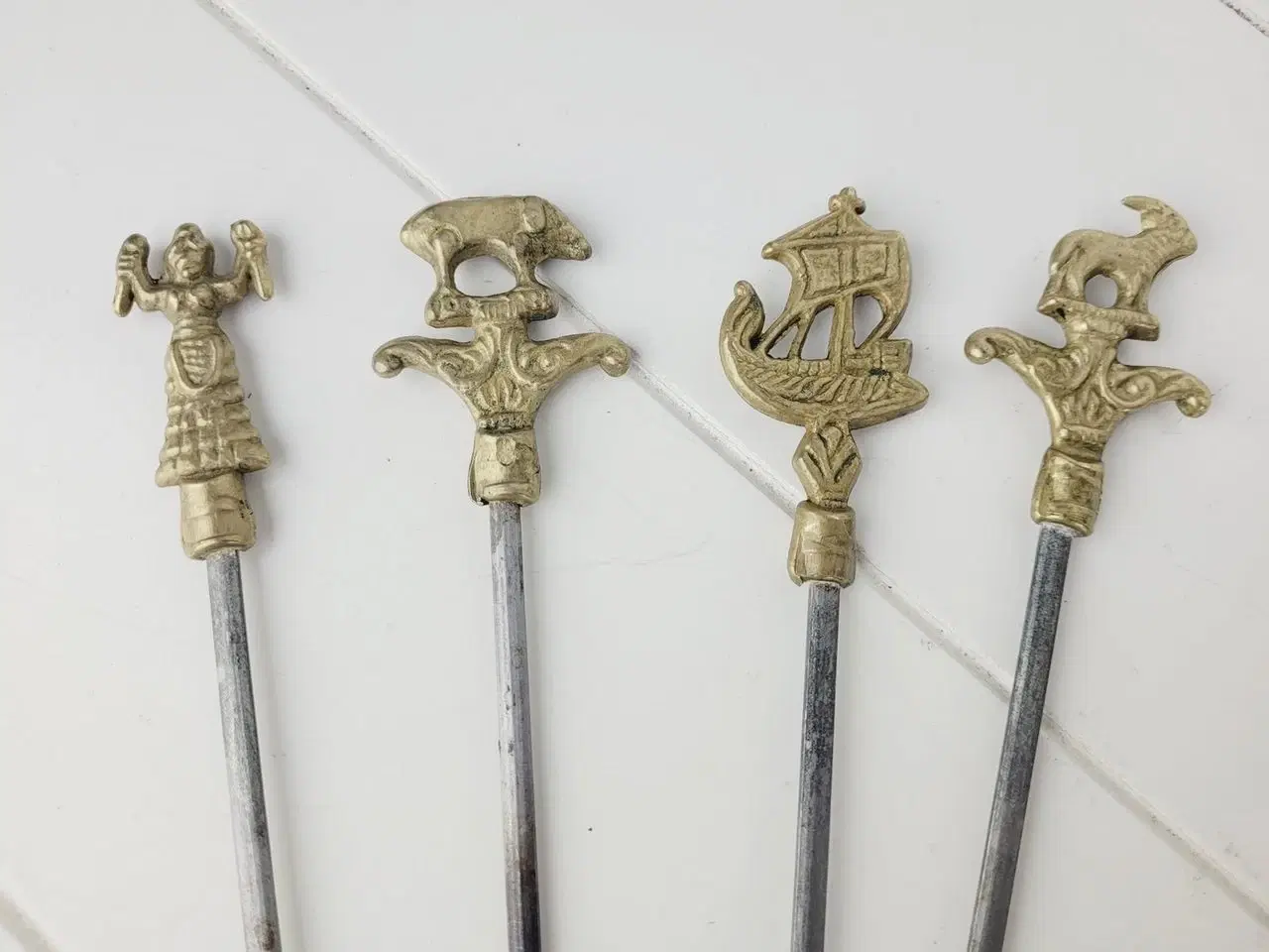 Billede 2 - Vintage Stainless Steel messing Shish Kabob spyd
