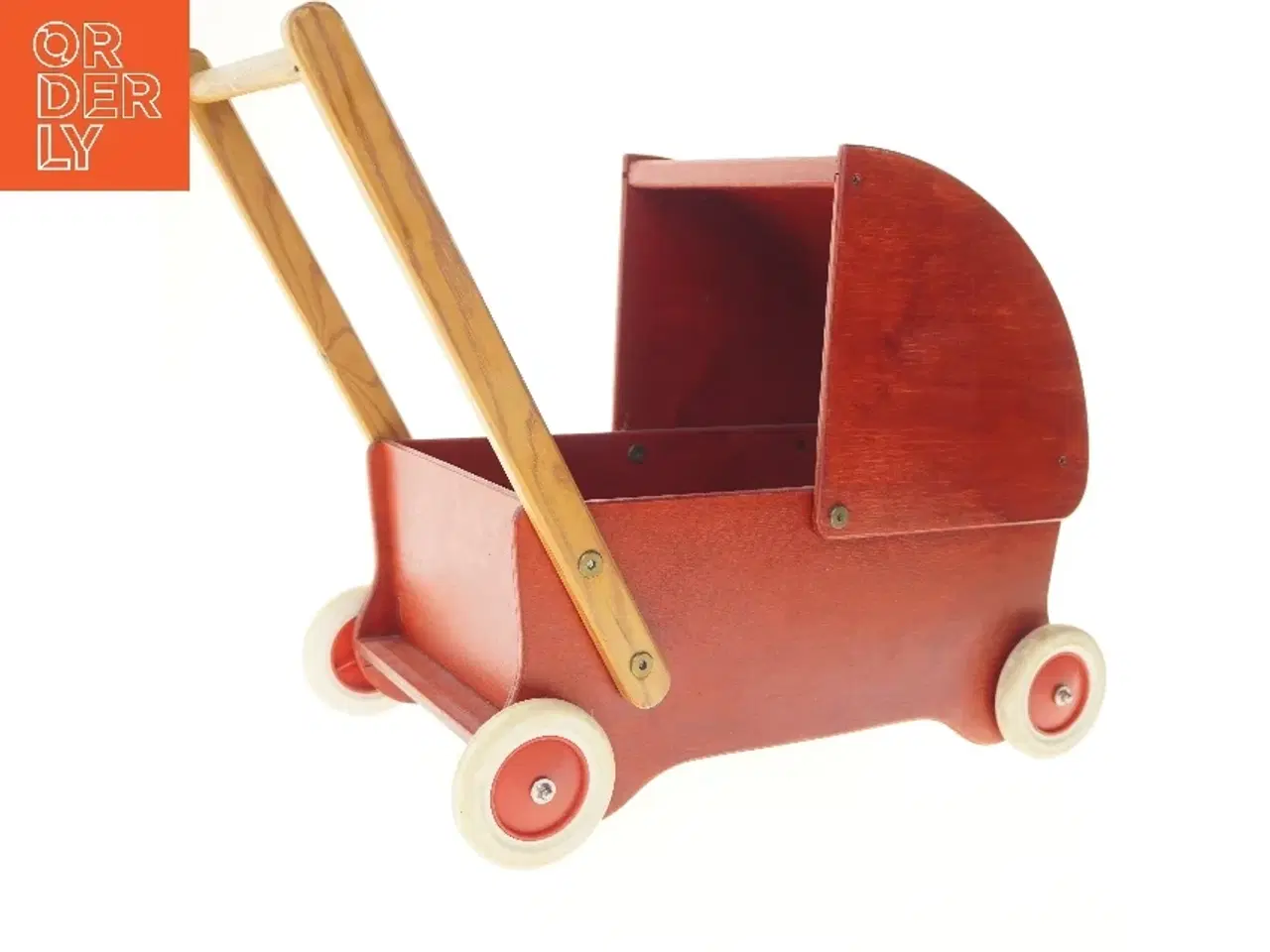 Billede 1 - Trædukkevogn håndlavet  (str. 50x30 cm)