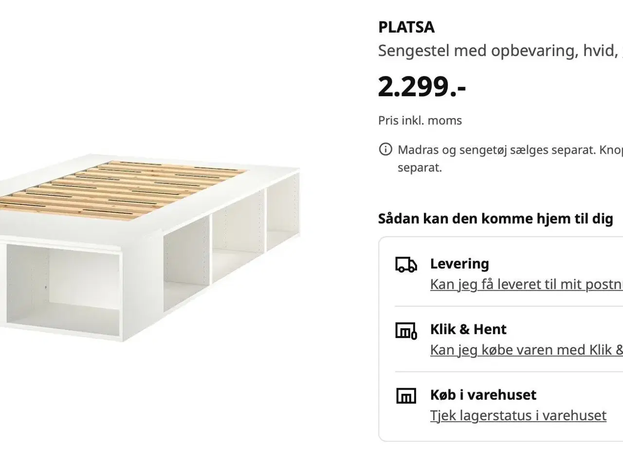 Billede 1 - Ikea Platsa sengestel 