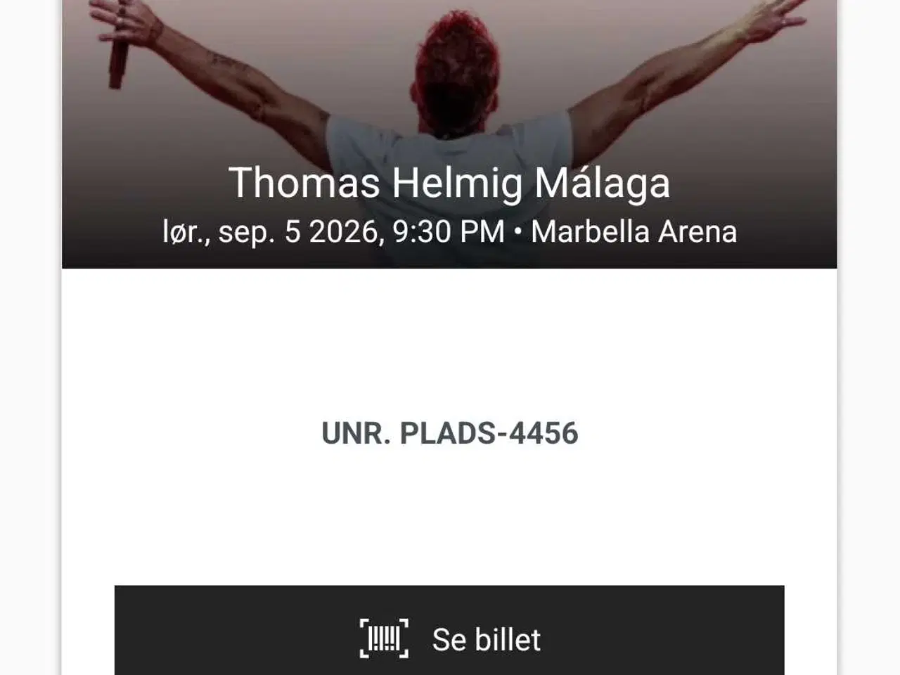 Billede 1 - Thomas Helmig, Malaga, lør. 5. Sep., 1 stk.