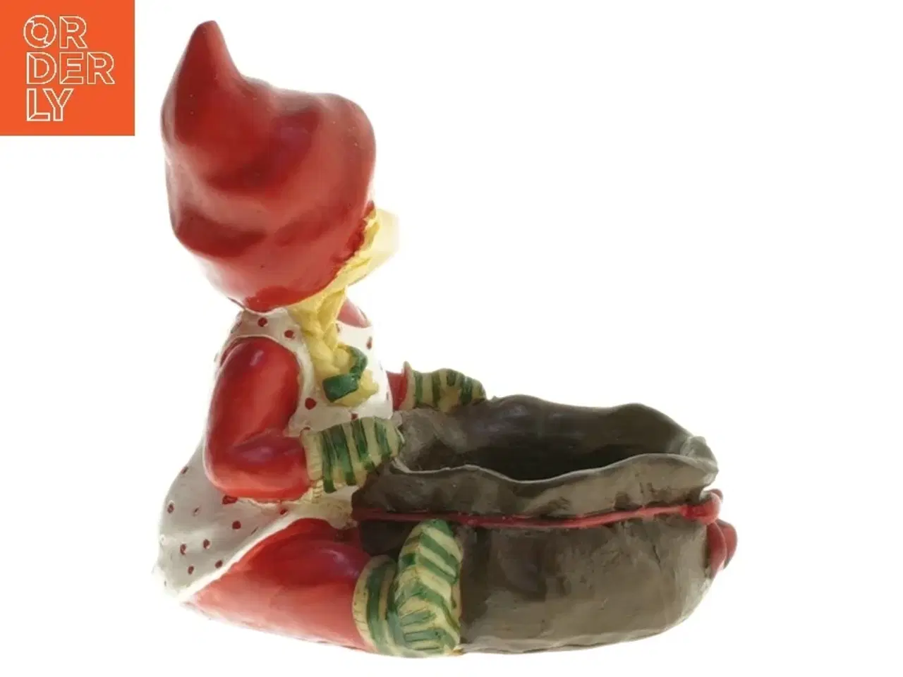 Billede 2 - Nissefigur med sæk (str. 11,5x10 cm)