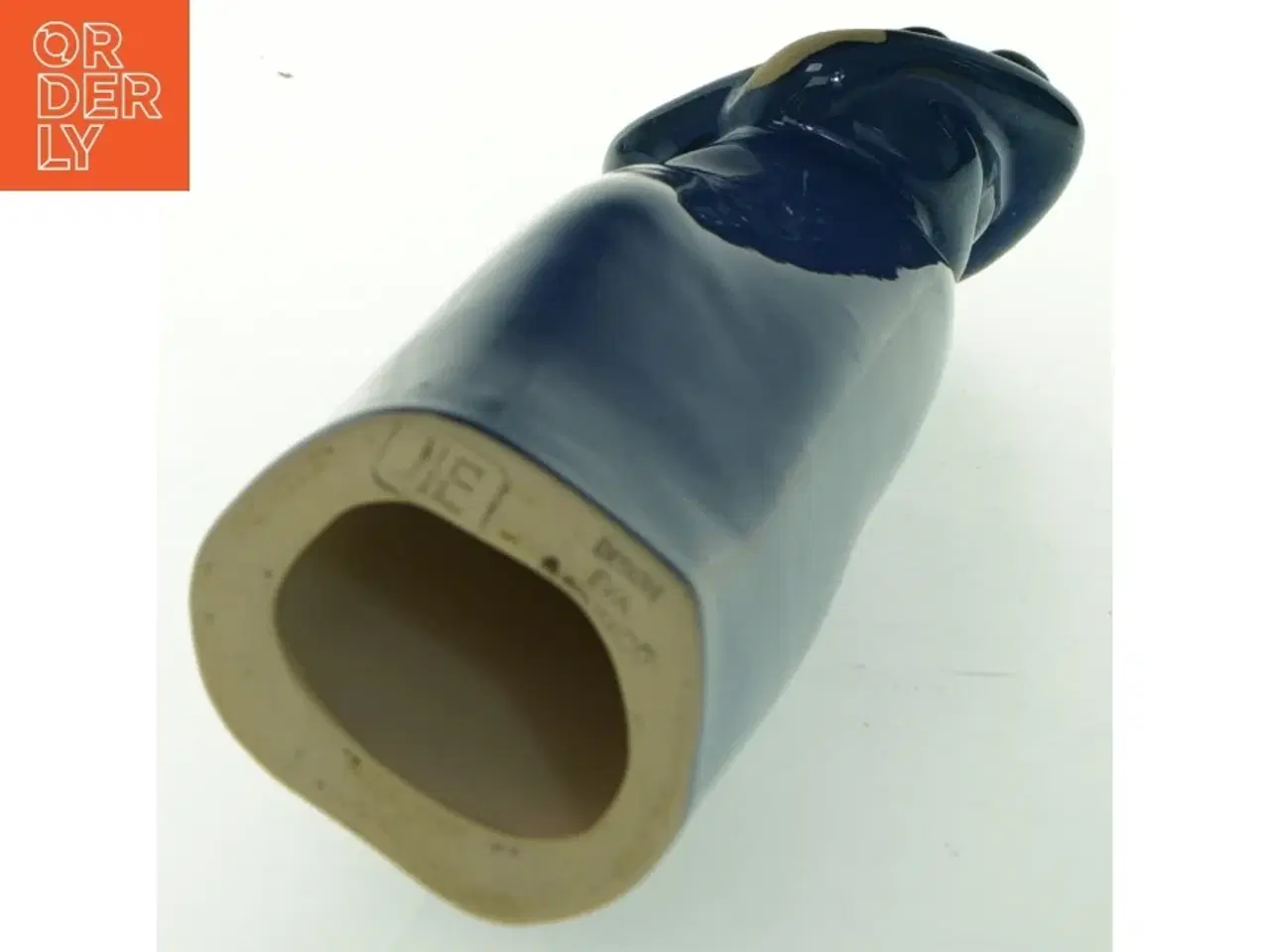 Billede 2 - Blå keramikfigur af kvinde med barn (str. 30 cm)