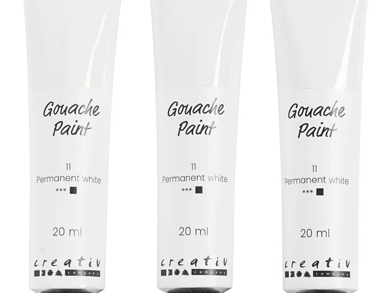 Billede 1 - Gouache Maling, hvid, 3x20 ml/ 1 pk.