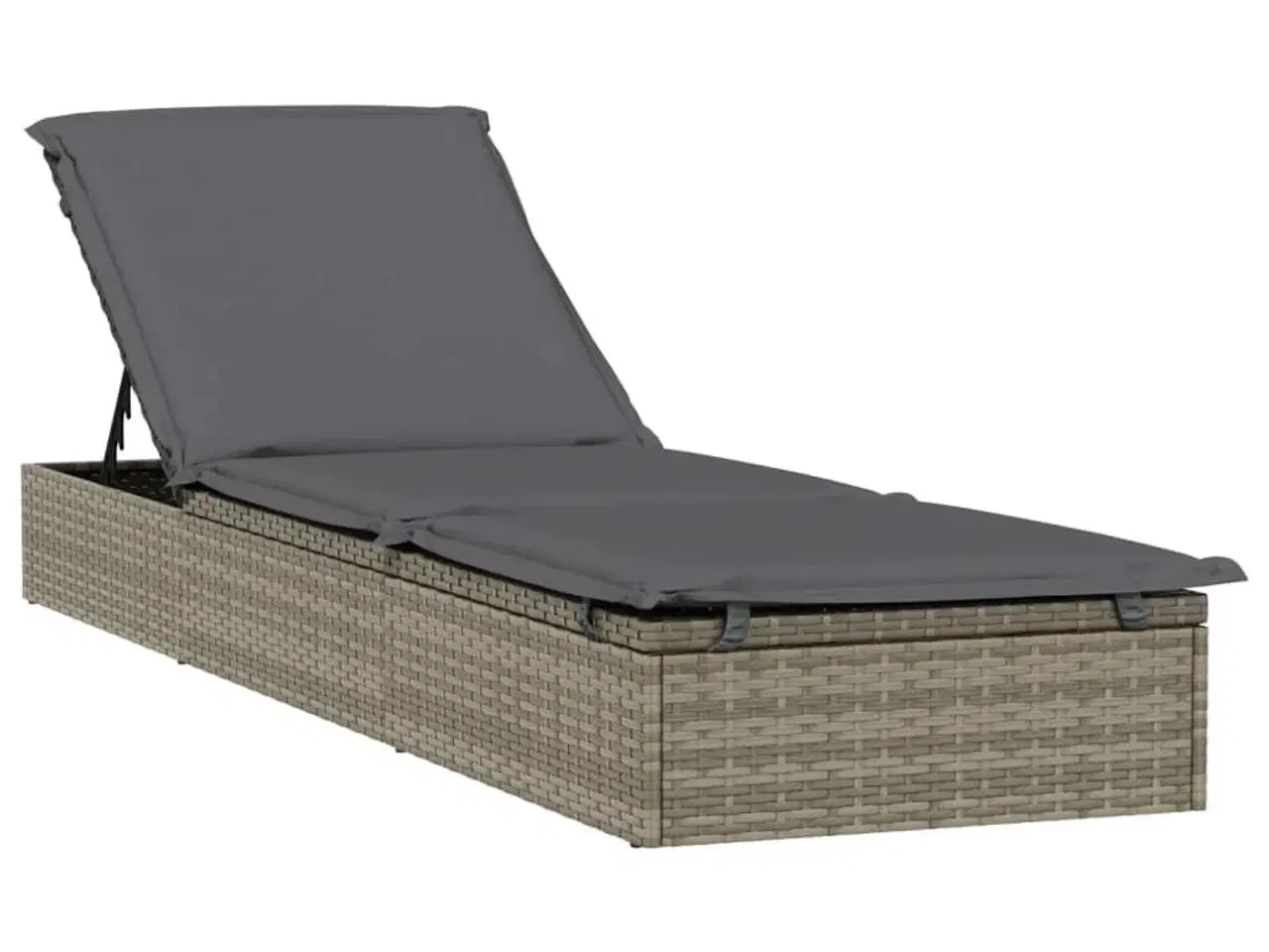 Billede 3 - Liggestole 2 stk. med bord polyrattan grå
