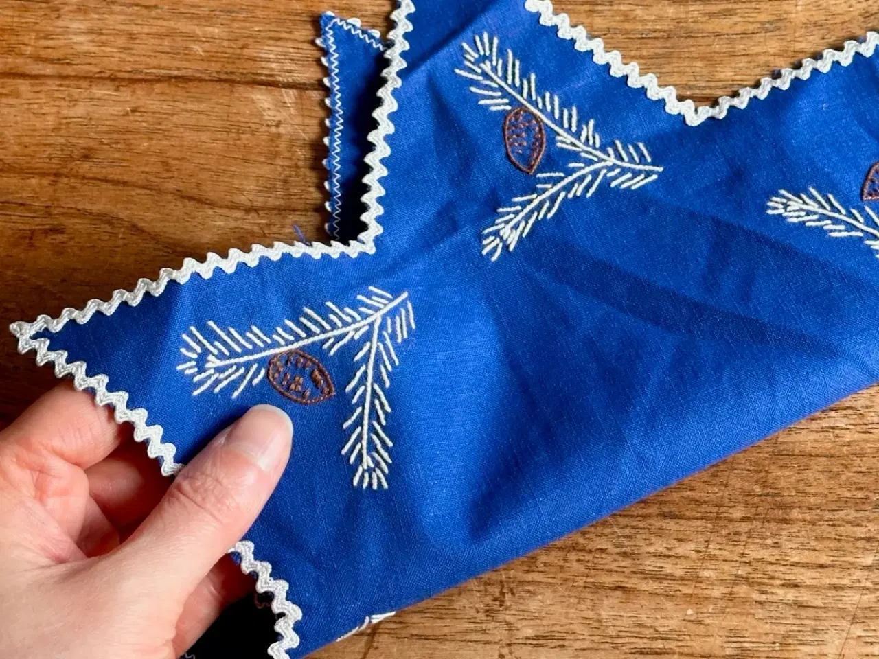 Billede 4 - Lysedug, blå m kogler, Ø32 cm