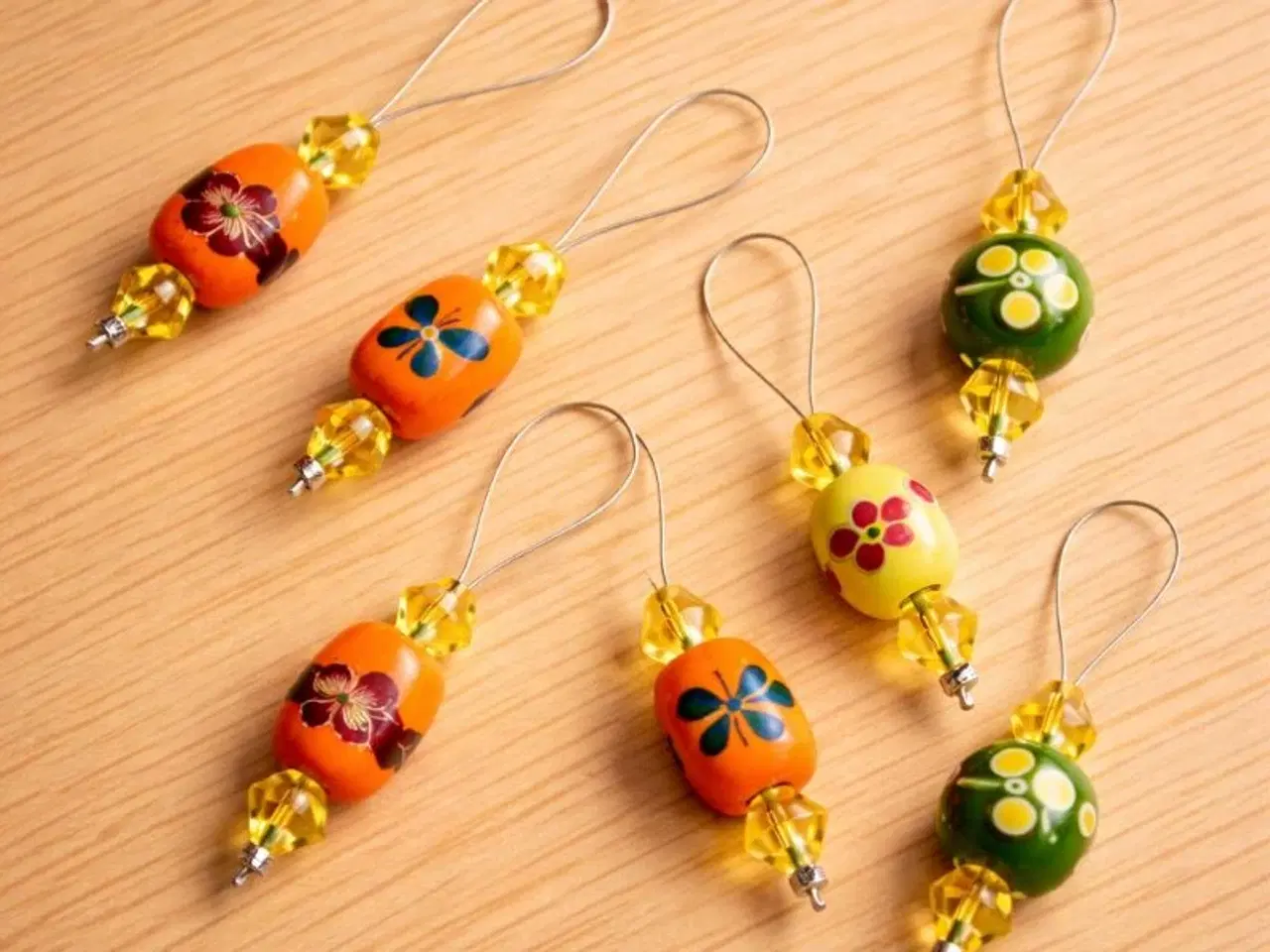 Billede 3 - 7 maskemarkører - luksus med keramik-perler