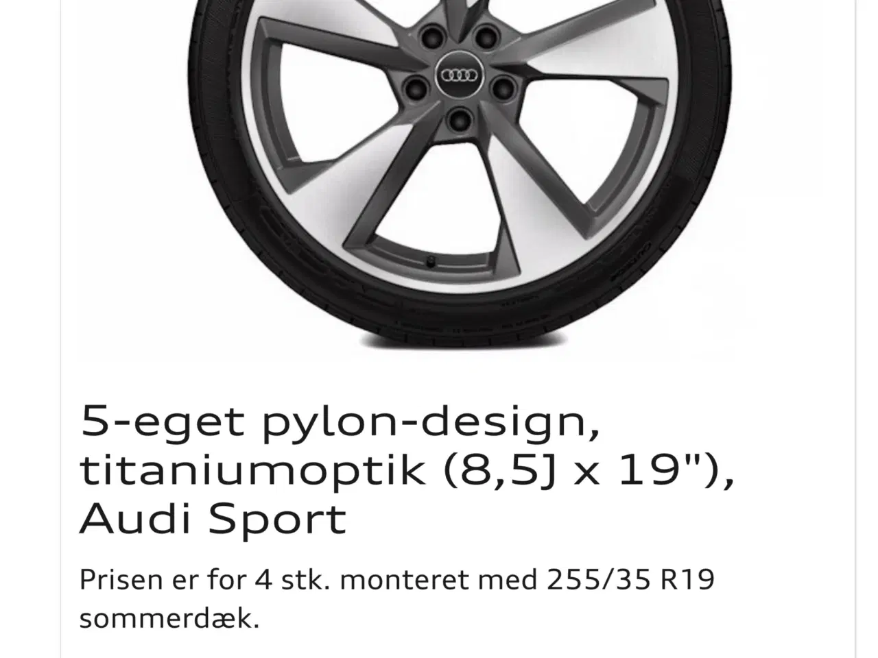 Billede 1 - Originale 19” Titanium Alufælge til Audi A5