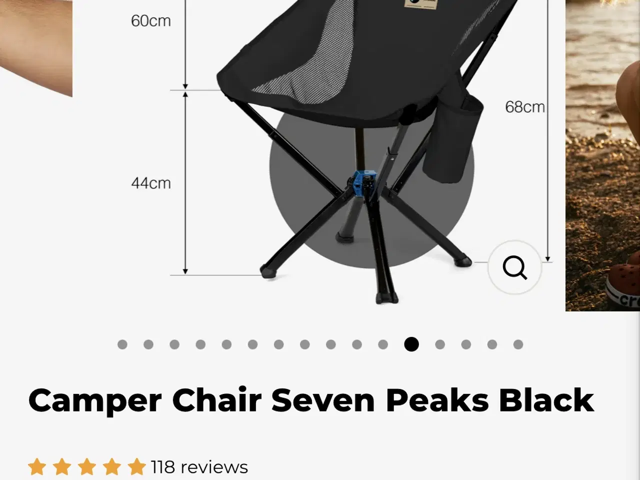 Billede 5 - Camper Chair Seven Peaks Black, 2 stk. 300 Per stk