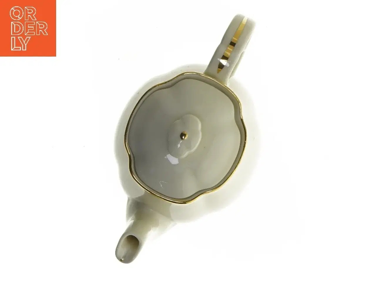 Billede 4 - Porcelæns tekande med guldkant (str. 20 cm)
