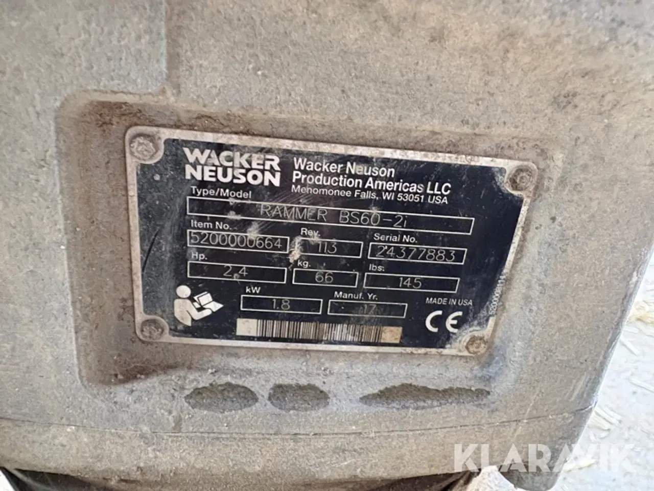 Billede 6 - Jordloppe Wacker Neuson Bs60-2i