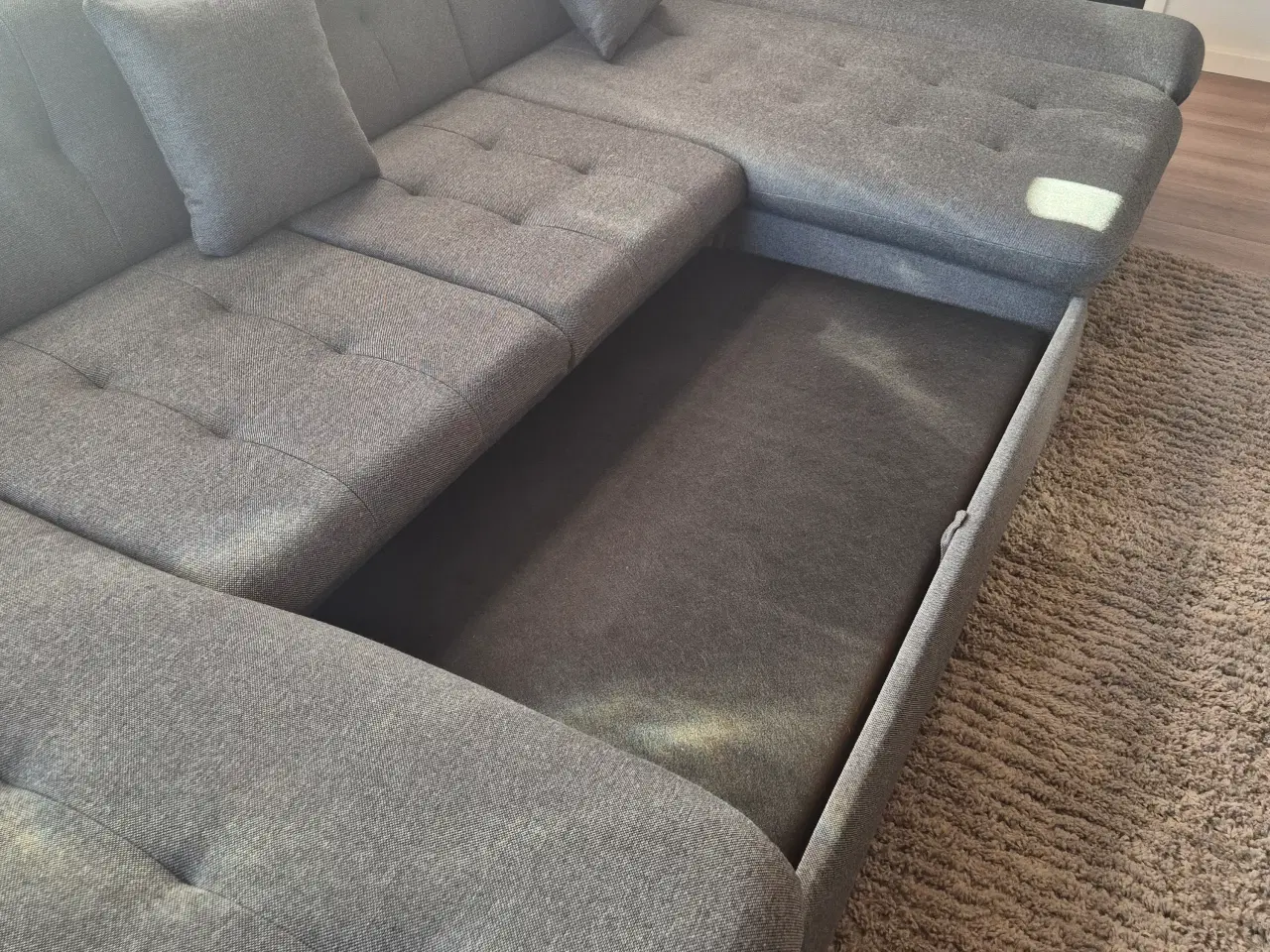 Billede 3 - Grå U-sofa med flere funktioner 