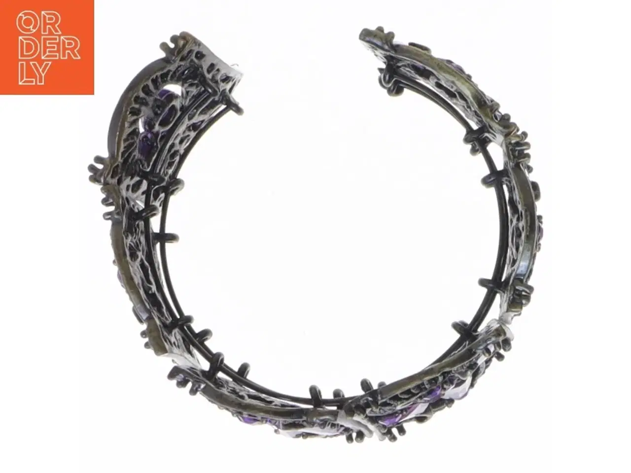 Billede 3 - Armbånd med lilla sten (str. Ø 7 cm)