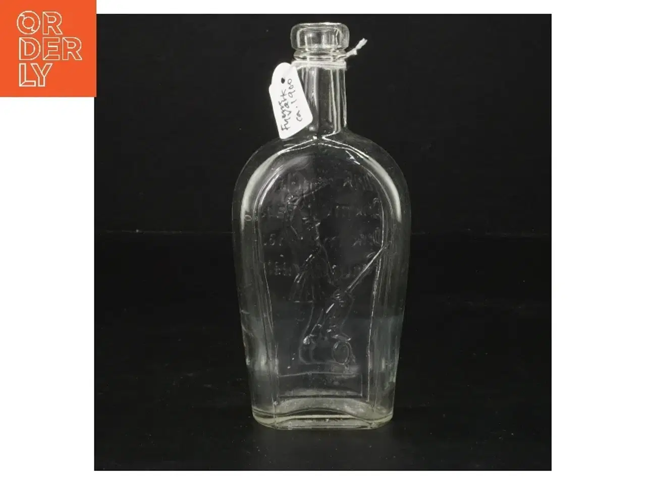 Billede 2 - Antik mundblæst lommelærke, Landsoldaten med drikkeordsprog (str. 16 cm)