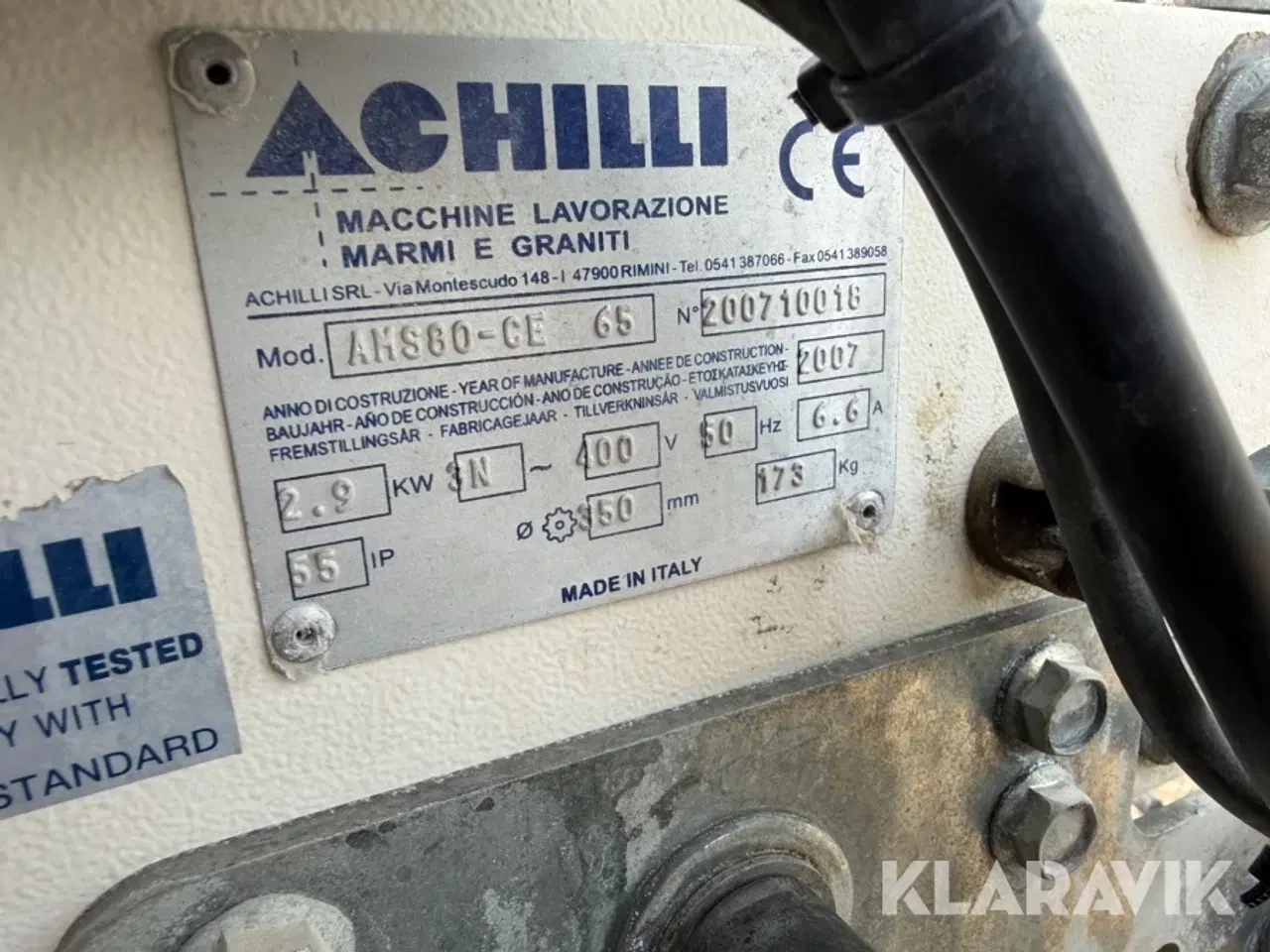 Billede 5 - Stenskærebord Achilli AHS80-CE 65