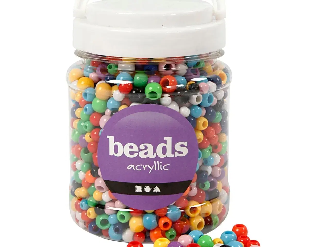 Billede 1 - Kongoperler, diam. 6-10 mm, hulstr. 3-5 mm, ass. farver, 430 g, 700ml/ 1 ds.