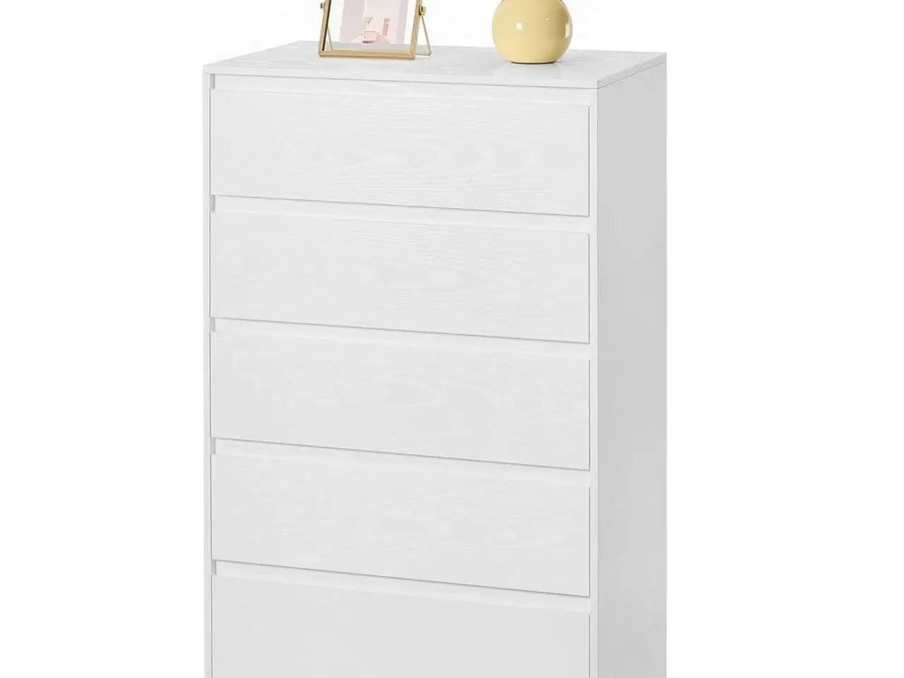 Billede 2 - Kommode med 5 skuffer - slankt opbevaringsmøbel, moderne, snehvid 40 × 60 × 97,4 cm