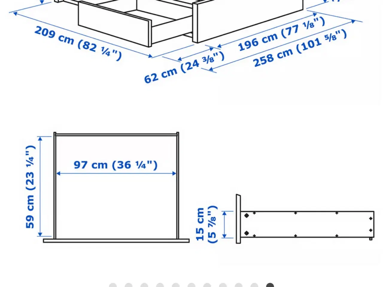 Billede 2 - Malm sengestel med opbevaring sort