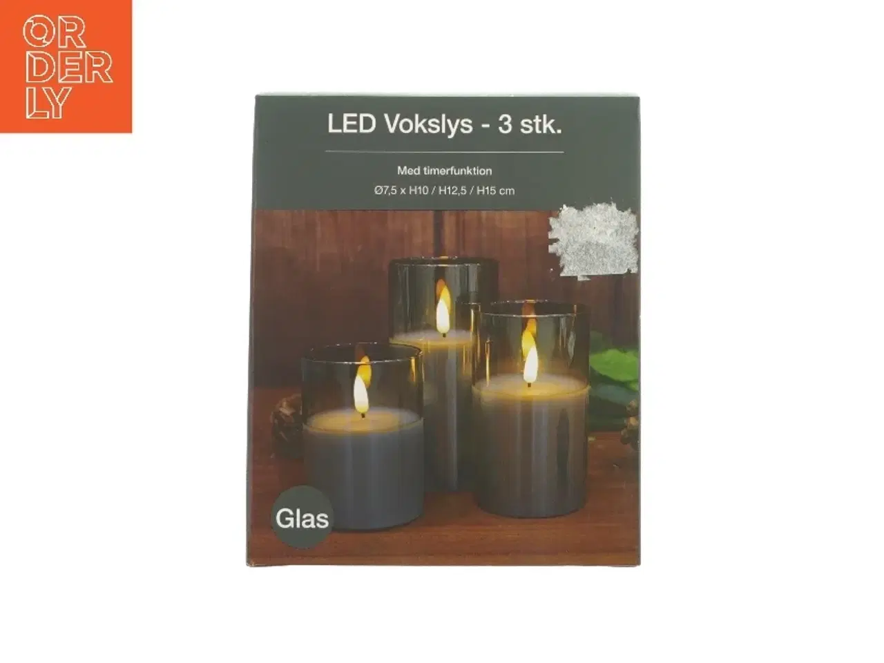 Billede 1 - LED vokslys 3 styk (str. HØ: 10 x 12,5 og 15 x7,5)