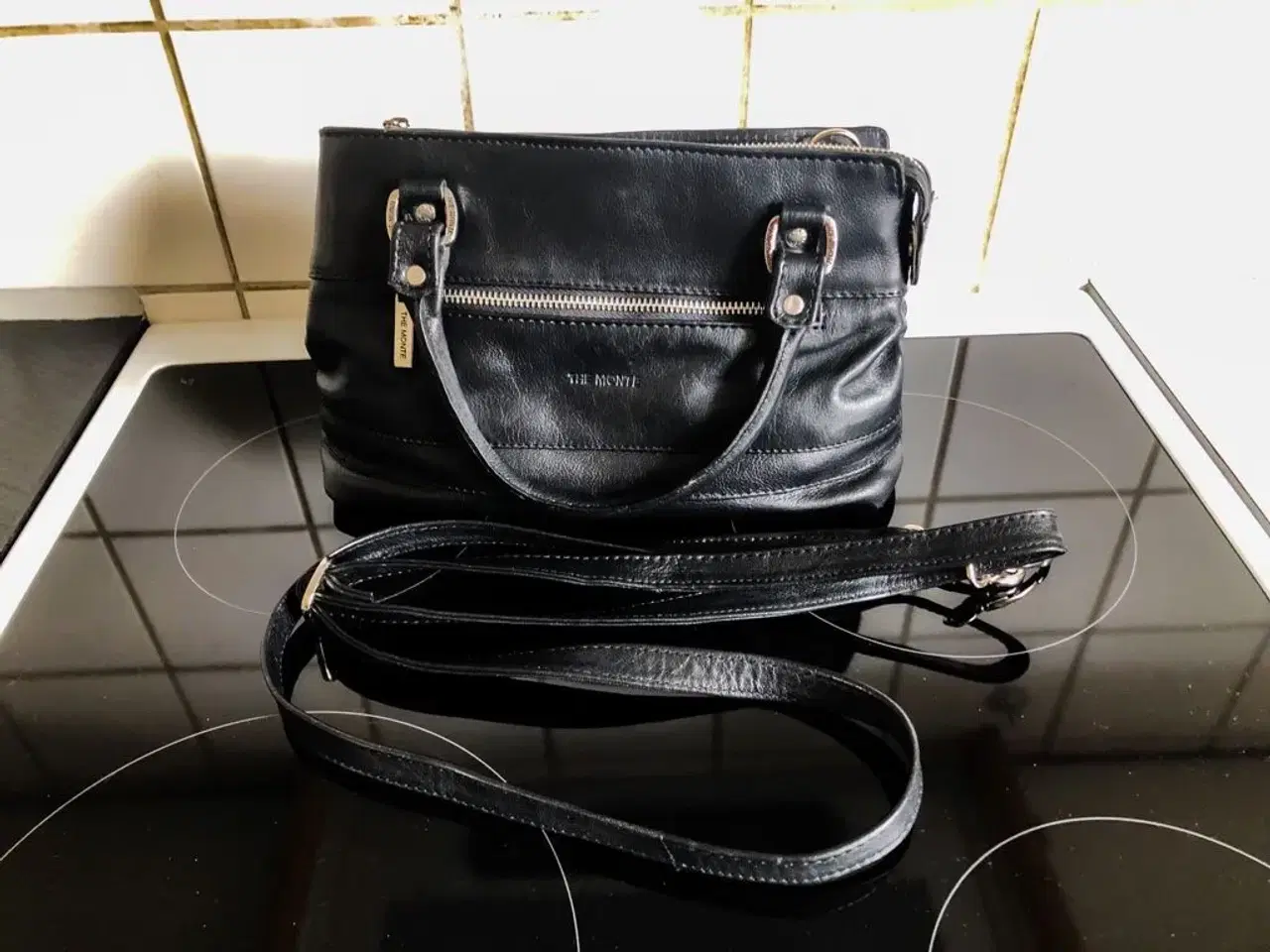 Billede 1 - Sort læder håndtaske