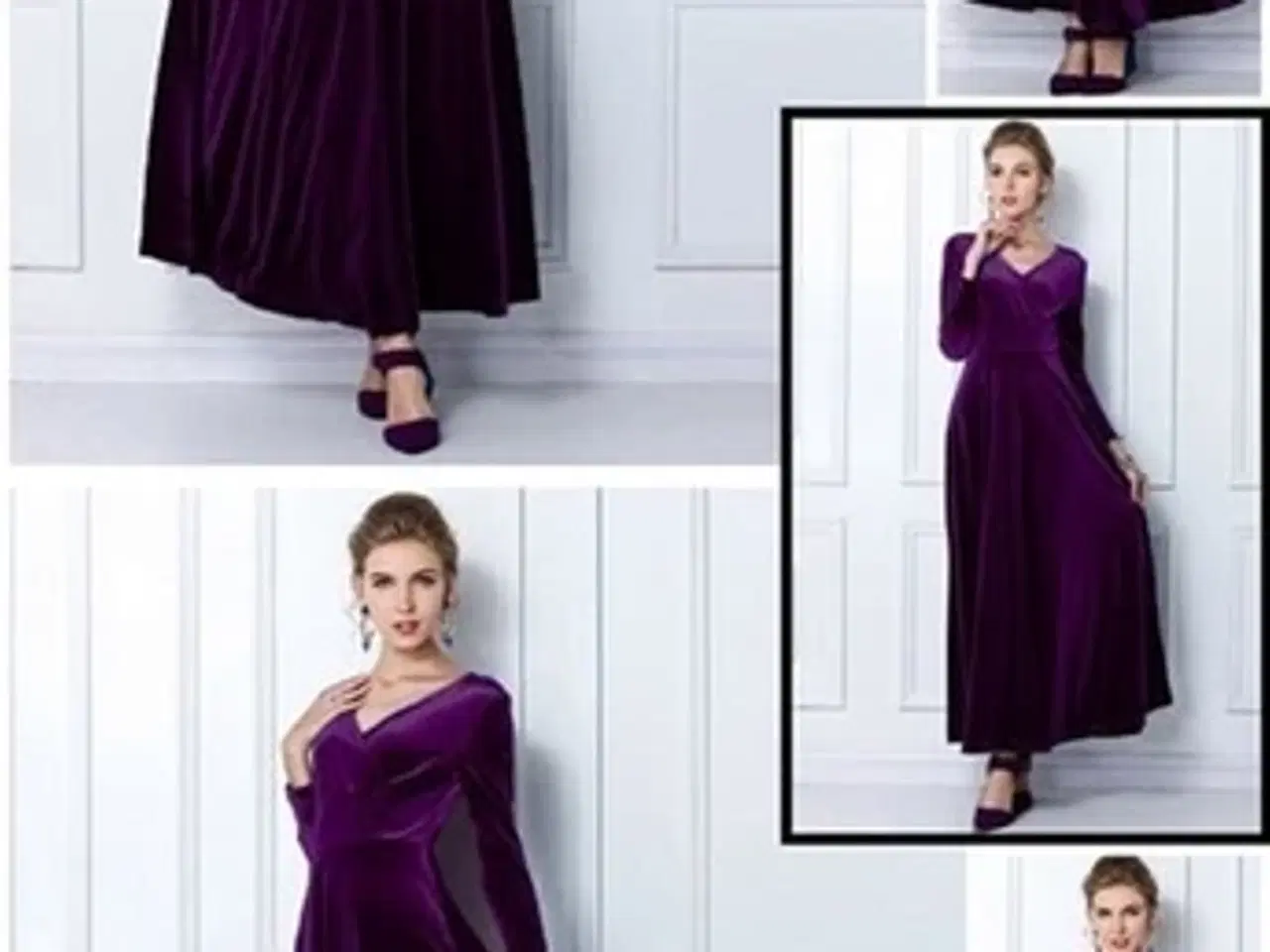Billede 3 - Maxi-Blød Veloure kjole,m.lange ærmer/3 farver