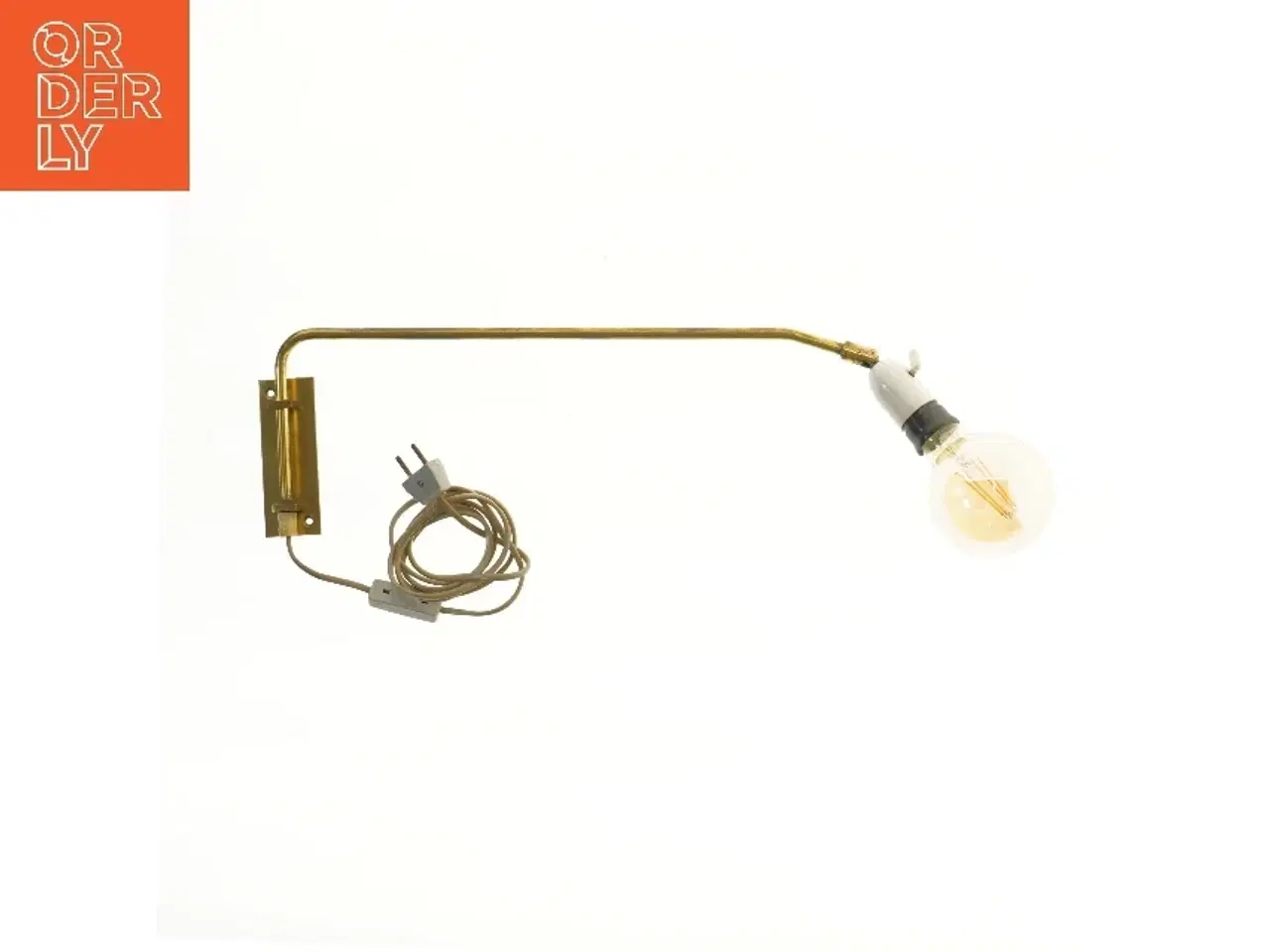 Billede 1 - Messing væglampe med arm