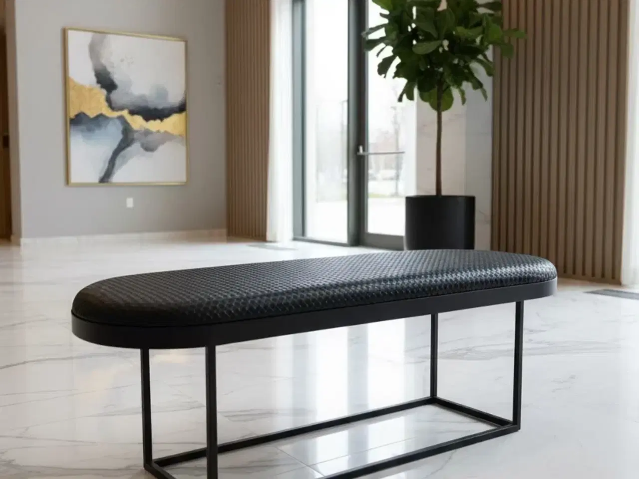 Billede 2 - Bolia Bænk – Sort Læder