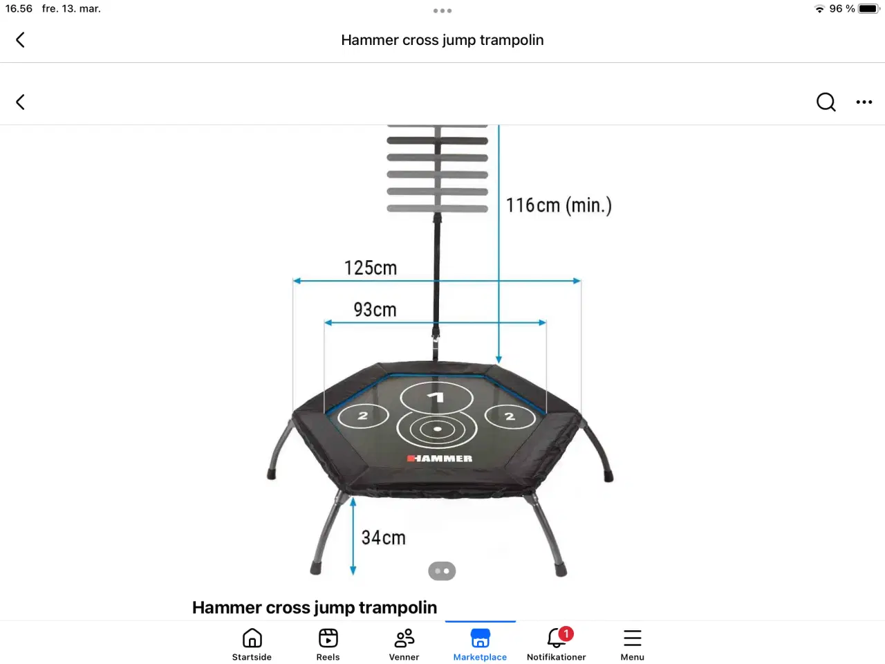 Billede 3 - Hammer Fitness Trampolin 