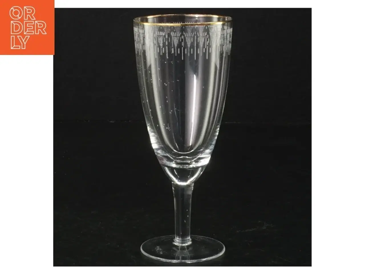 Billede 2 - Vintage champagneglas med guldkant (str. 13,5 cm)