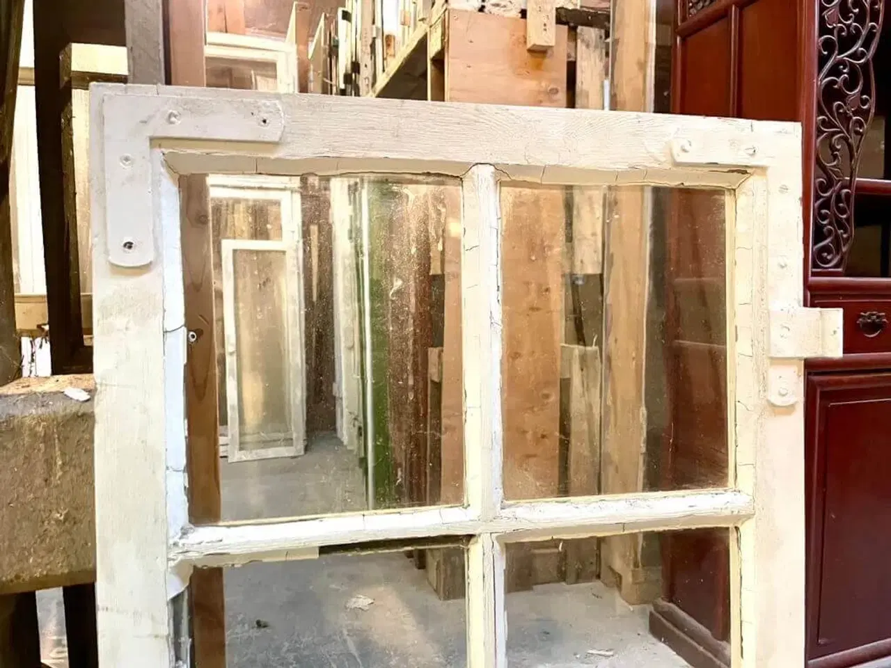 Billede 3 - Smuk 6-ruders vinduesramme m. gammelt glas