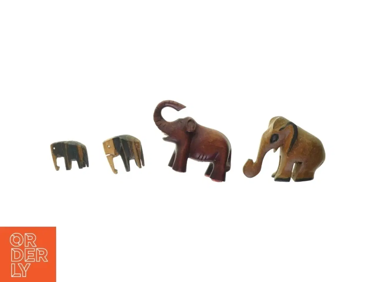 Billede 1 - Træelefanter (str. 12 x 9 cm 6 cm)
