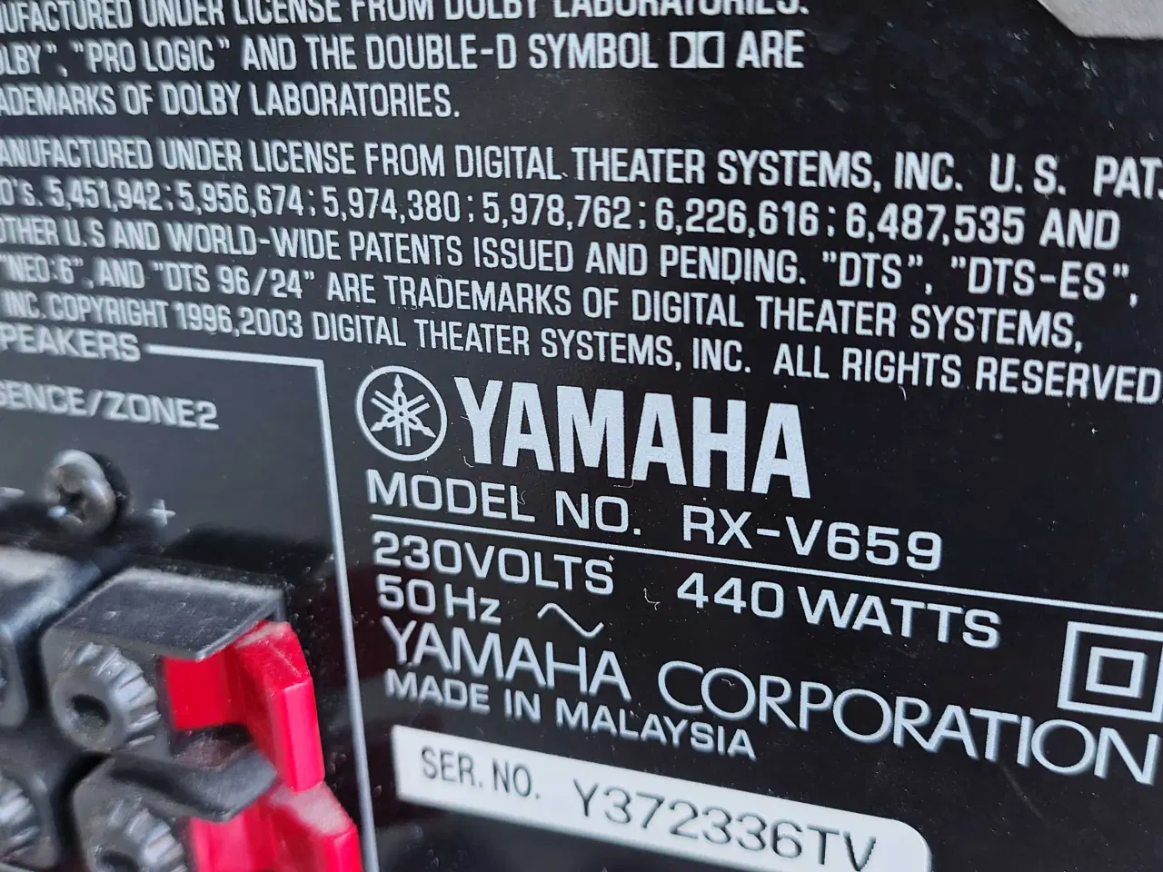 Billede 5 - YAMAHA Forstærker RXV 659