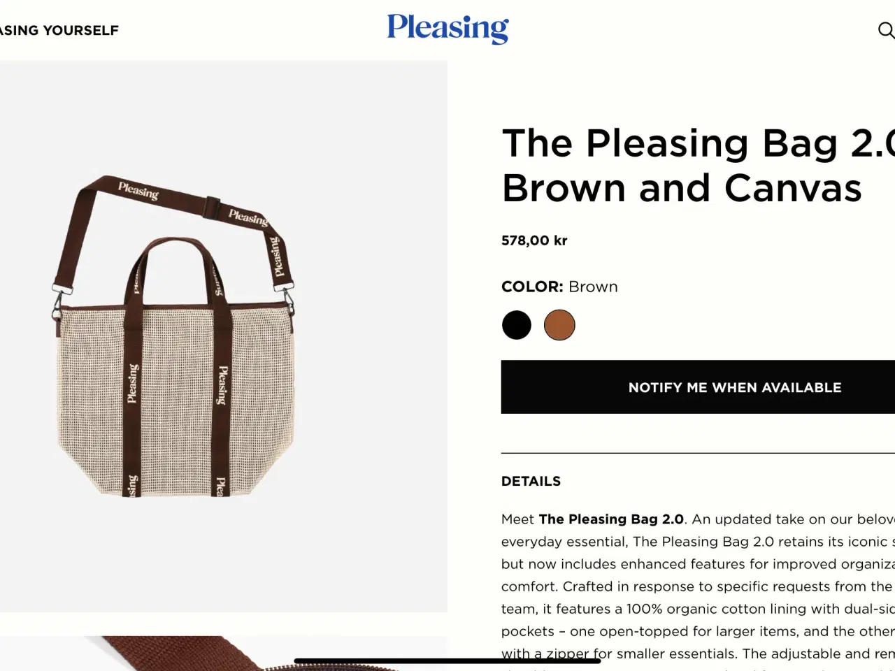 Billede 5 - Taske “Pleasing bag” Harry Styles,  brun og canvas