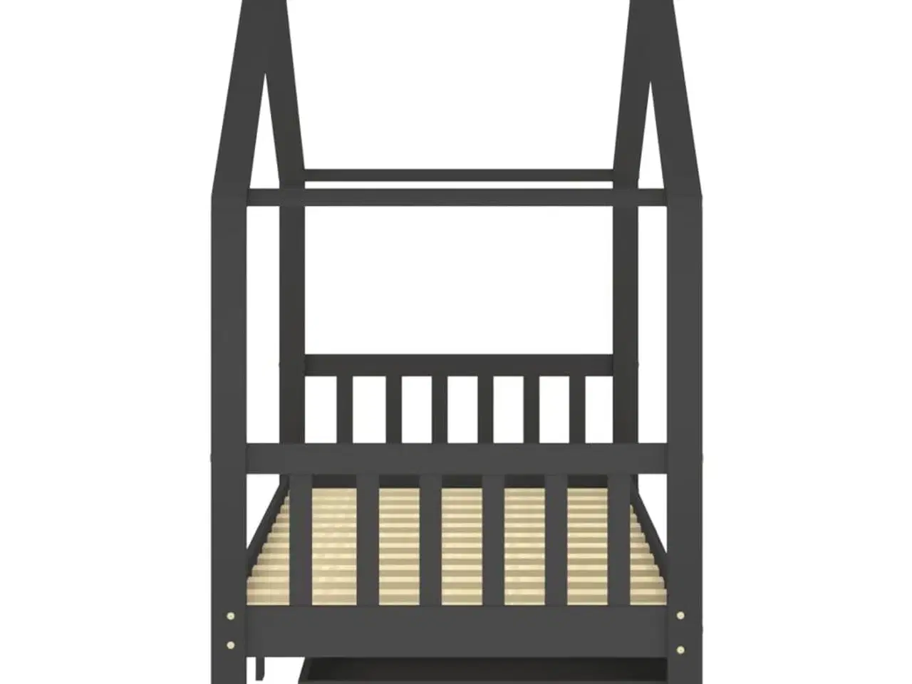 Billede 4 - Sengestel til børn + skuffer 90x200 cm massiv fyrretræ mørkegrå