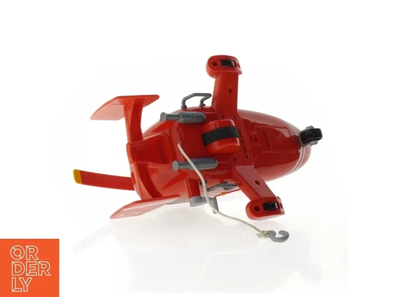 Billede 4 - Rød børnelegetøjshelikopter med Postmand Per (str. 26 x 18 x 16 cm)