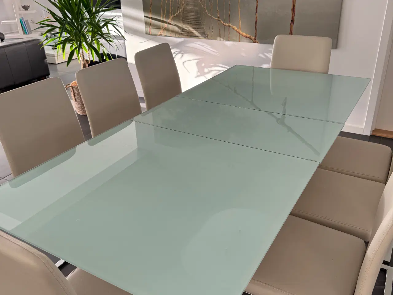 Billede 2 - Glas spisebord og 8 stk stole, sæt eller separat