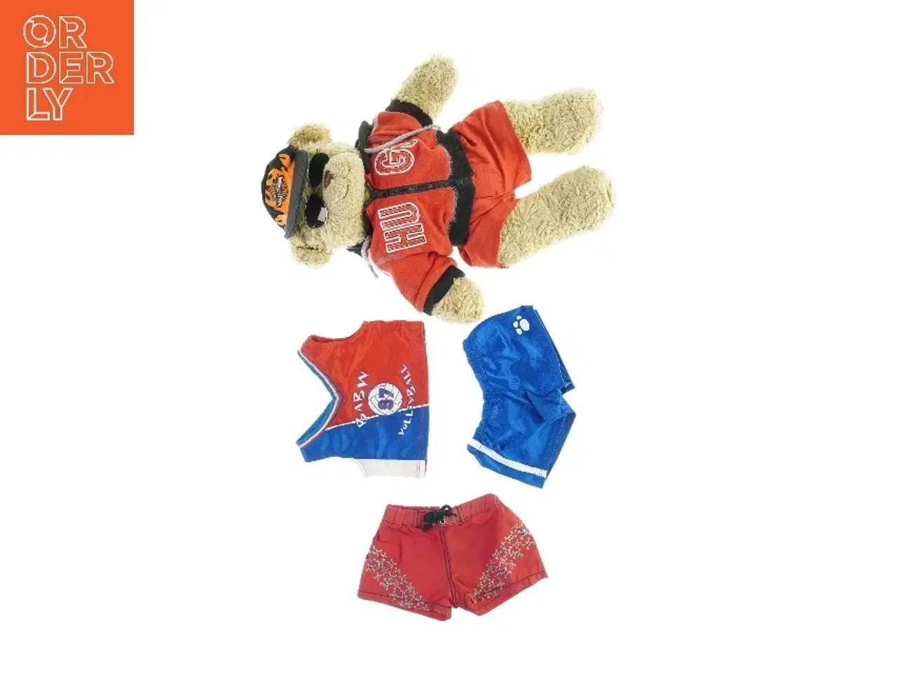 Billede 4 - Tøjklædt bamse fra Build a Bear (str. H. 45 cm)