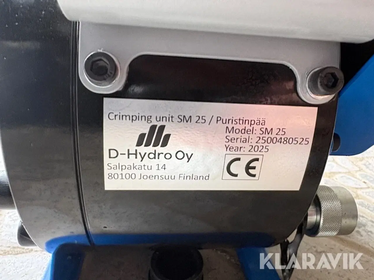 Billede 11 - Hydraulisk slangepresser D-Hydro Oy SM 25 med 1 styk bakkesæt