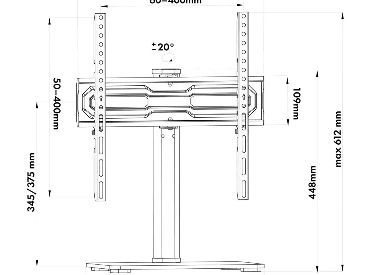 Billede 5 - TV bordstander Maclean MC-132 – drejbar 32–55", VESA 75x75–400x400, max 35 kg